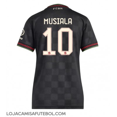 Camisa de Futebol Bayern Munich Jamal Musiala #10 Equipamento Alternativo Mulheres 2025-26 Manga Curta Camisa de Futebol Bayern Munich Jamal Musiala #10 Equipamento Alternativo Mulheres 2025-26 Manga Curta